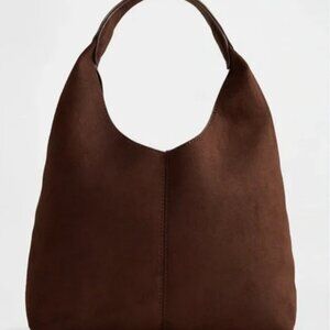 Gap Mini Faux-Suede Handbag Boho Slouchy Purse in Chocolate Cake